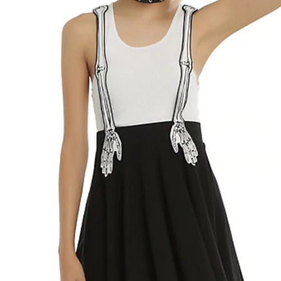 Hot Topic Dresses & Skirts - Skeleton Hands Suspender Skater Skirt